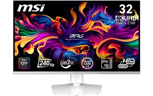 Écran Gaming 31,5" MSI MPG 321URXW - 4K QD OLED 240 Hz USB-C