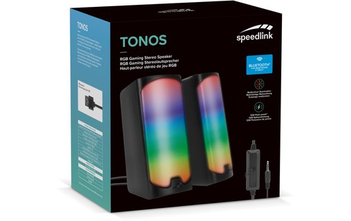 Enceinte PC Speedlink Tonos RGB, Noire - Bluetooth