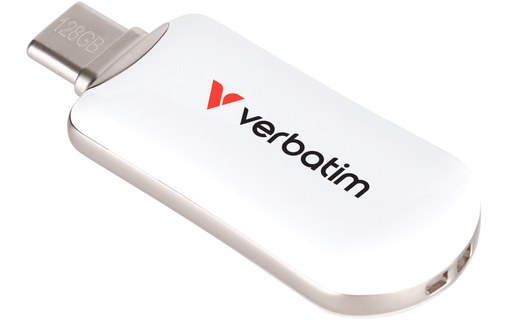 Clé USB-C Verbatim Plectra 128 Go - Blanc - USB 3.2