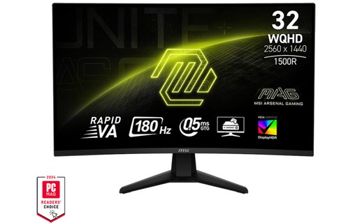 Écran Gaming Incurvé 31,5" MSI MAG 32CQ6F - 180 Hz