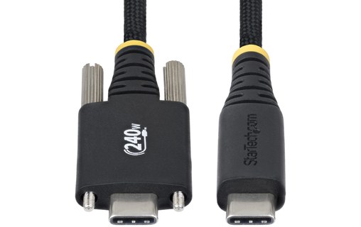 Câble StarTech USB-C vers USB-C verrouillable 240 W USB 2.0 - 2 m - Noir