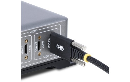 Câble StarTech USB-C vers USB-C verrouillable 240 W USB 2.0 - 2 m - Noir