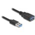 Rallonge Delock USB-A vers USB-A femelle 5 Gbit/s - 60 cm - Noir