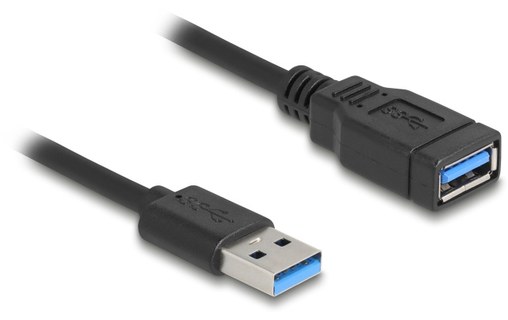 Rallonge Delock USB-A vers USB-A femelle 5 Gbit/s - 60 cm - Noir