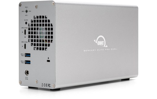Boîtier RAID OWC Mercury Pro Dual USB-C avec hub USB 3 ports - 2 baies 2,5"/3,5"