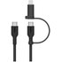 Câble Belkin USB-C vers USB-C / Lightning 60 W USB 2.0 - 1,5 m - Noir