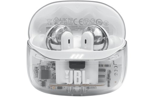 Écouteurs sans fil JBL Tune Beam 2 Ghost Edition, Blanc - Bluetooth