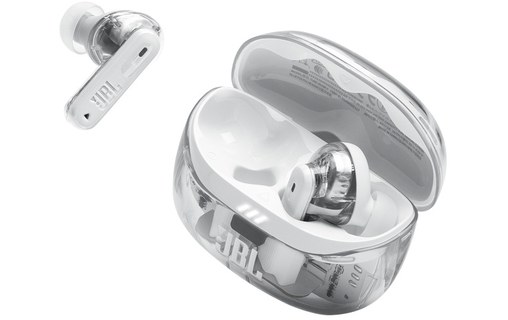 Écouteurs sans fil JBL Tune Beam 2 Ghost Edition, Blanc - Bluetooth