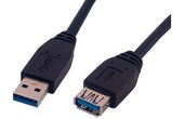 Rallonge MCL USB-A vers USB-A femelle 5 Gbit/s - 3 m - Noir