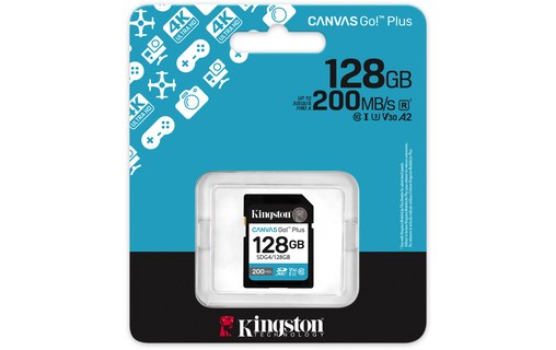 Carte SDXC Kingston Canvas Go Plus Gen4 128 Go, UHS-I, V30