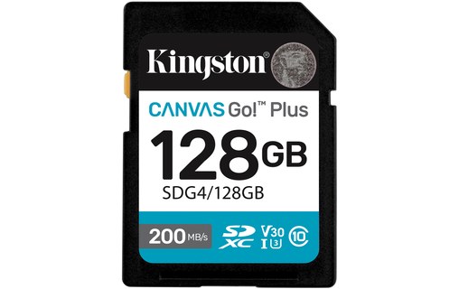 Carte SDXC Kingston Canvas Go Plus Gen4 128 Go, UHS-I, V30