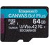 Carte microSD Kingston Canvas Go Plus Gen4 64 Go avec adaptateur SD, UHS-I, V30