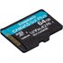 Carte microSD Kingston Canvas Go Plus Gen4 64 Go avec adaptateur SD, UHS-I, V30