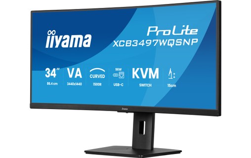 Écran Incurvé 34" iiyama ProLite XCB3497WQSNP-B1 - 120 Hz USB-C