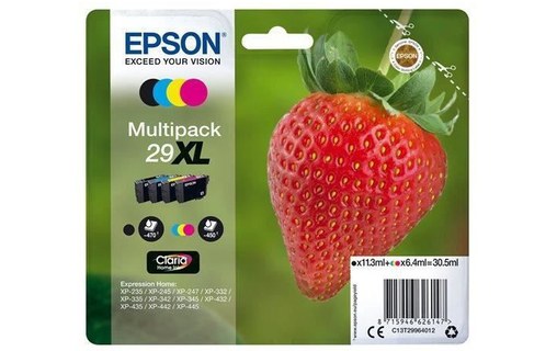EPSON Multipack T2996 - Fraise - Noir, Cyan, Magenta, Jaune XL