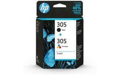 HP 305 Pack de 2 Cartouches dEncre Noire et Trois Couleurs Authentiques 6ZD17AE