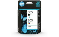 HP 305 Pack de 2 Cartouches dEncre Noire et Trois Couleurs Authentiques 6ZD17AE
