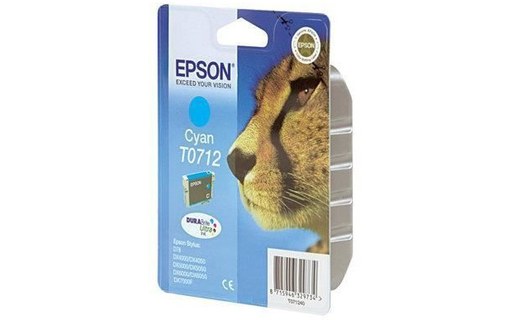 EPSON Cartouche T0712 - Guepard - Cyan
