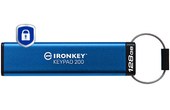 Clé USB Kingston IronKey Keypad 200 128 Go - Bleu - USB 3.2