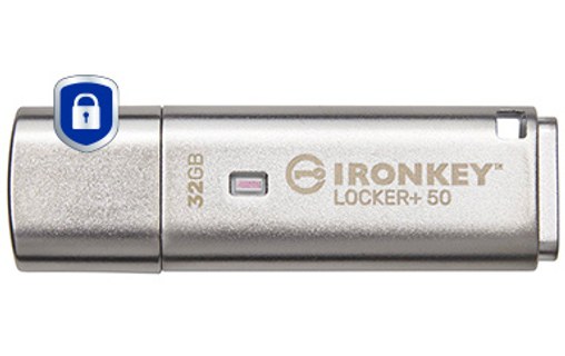 Clé USB Kingston IronKey Locker+ 50 32 Go - Argent - USB 3.2