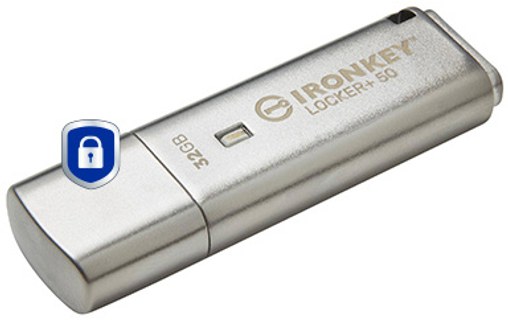 Clé USB Kingston IronKey Locker+ 50 32 Go - Argent - USB 3.2