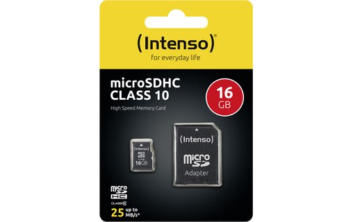 Intenso 16GB MicroSDHC 16Go MicroSDHC Class 10 mémoire flash
