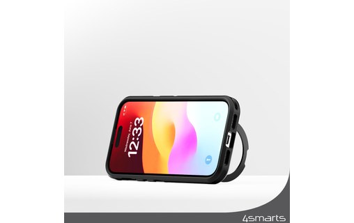 Coque MagSafe pour iPhone 15 Pro Anneau Fonction Support 4Smarts Noir