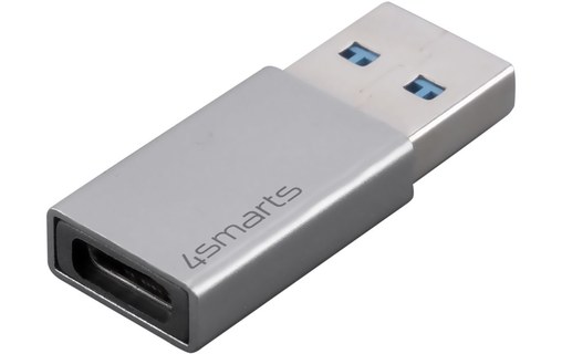 Lot de 2 Adaptateurs USB vers USB C Charge et Transfert 5GB/s 4smarts Argent