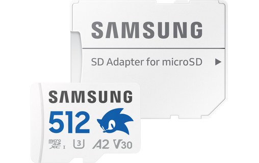 Carte microSDXC Samsung PRO Plus Sonic The Hedgehog 512 Go avec adaptateur SD