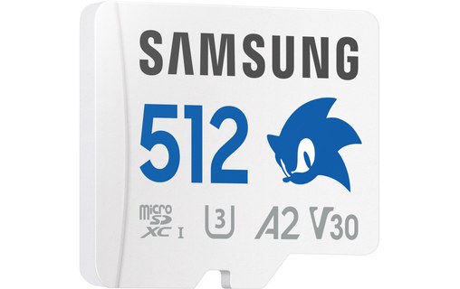 Carte microSDXC Samsung PRO Plus Sonic The Hedgehog 512 Go avec adaptateur SD