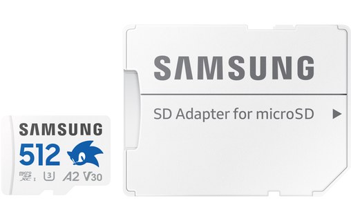Carte microSDXC Samsung PRO Plus Sonic The Hedgehog 512 Go avec adaptateur SD