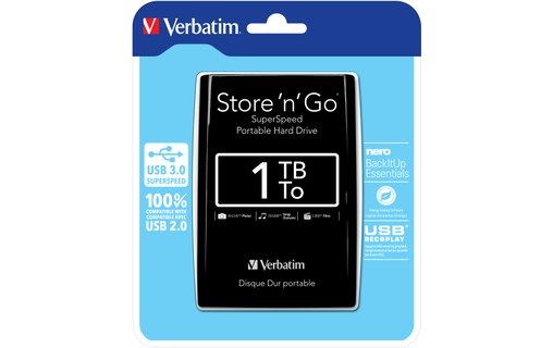 Verbatim Store 'n' Go 1 To - Noir - Disque dur externe - 53023
