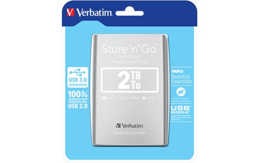 Verbatim Store 'n' Go 2 To - Argent - Disque dur externe - 53189