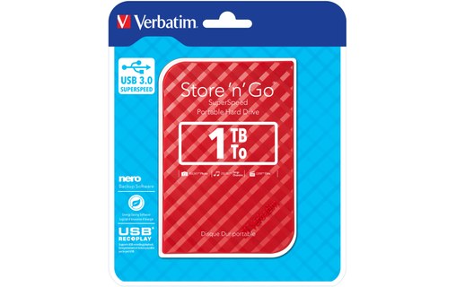 Verbatim Store 'n' Go 1 To - Rouge - Disque dur externe - 53203
