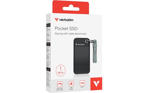Verbatim Pocket SSD 1 To - Noir et Gris - SSD externe USB-C
