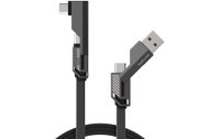 Câble 4Smarts USB-A vers USB-C coudé 240 W - 1,5 m - Gris anthracite