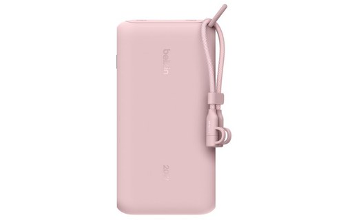 Batterie externe 20000 mAh - Belkin BoostCharge - Écran et câble - Rose