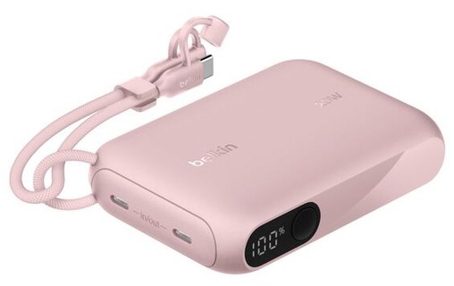 Batterie externe 10000 mAh - Belkin BoostCharge - Écran et câble - Rose