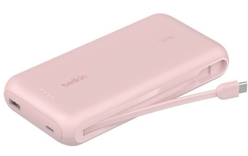 Batterie externe 20000 mAh - Belkin BoostCharge - Câble intégré - Rose