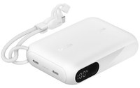 Batterie externe 10000 mAh - Belkin BoostCharge - Écran et câble - Blanche