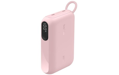 Batterie externe 10000 mAh - Belkin BoostCharge - Écran et câble - Rose