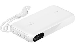 Batterie externe 20000 mAh - Belkin BoostCharge - Écran et câble - Blanche