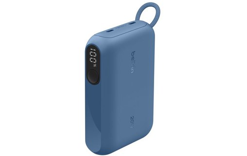 Batterie externe 10000 mAh - Belkin BoostCharge - Écran et câble - Bleue