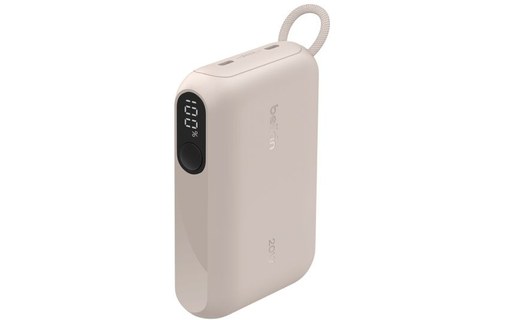 Batterie externe 10000 mAh - Belkin BoostCharge - Écran et câble - Sable