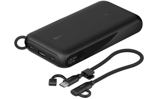 Batterie externe 20000 mAh - Belkin BoostCharge - Écran et câble - Noire