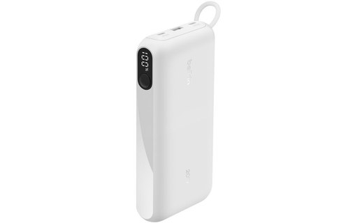 Batterie externe 20000 mAh - Belkin BoostCharge - Écran et câble - Blanche
