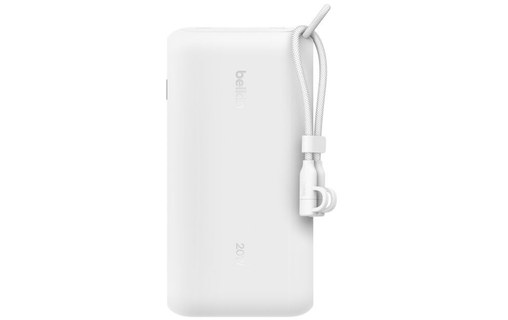 Batterie externe 20000 mAh - Belkin BoostCharge - Écran et câble - Blanche
