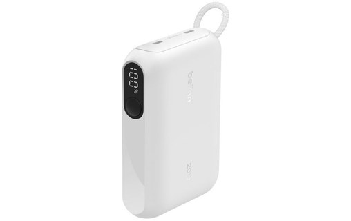Batterie externe 10000 mAh - Belkin BoostCharge - Écran et câble - Blanche