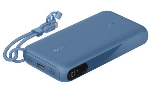Batterie externe 20000 mAh - Belkin BoostCharge - Écran et câble - Bleue