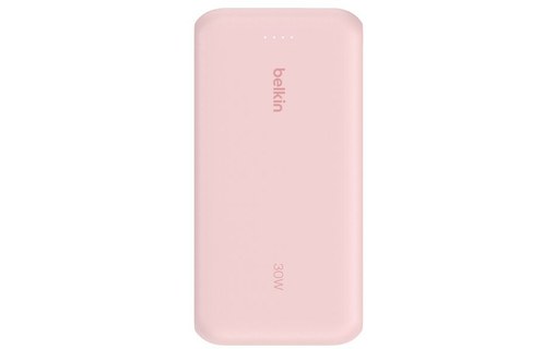 Batterie externe 20000 mAh - Belkin BoostCharge - Câble intégré - Rose